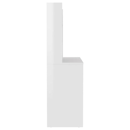Toeletta con Luci LED 100x40x135 cm in MDF Bianco Lucido