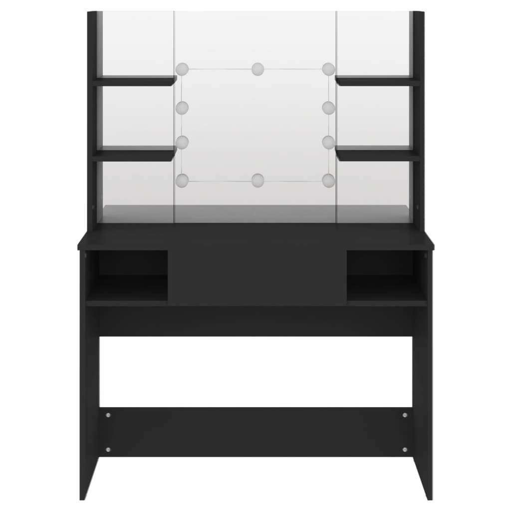 Toeletta con Luci LED 100x40x135 cm in MDF Nera