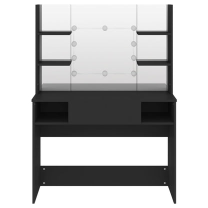 Toeletta con Luci LED 100x40x135 cm in MDF Nera