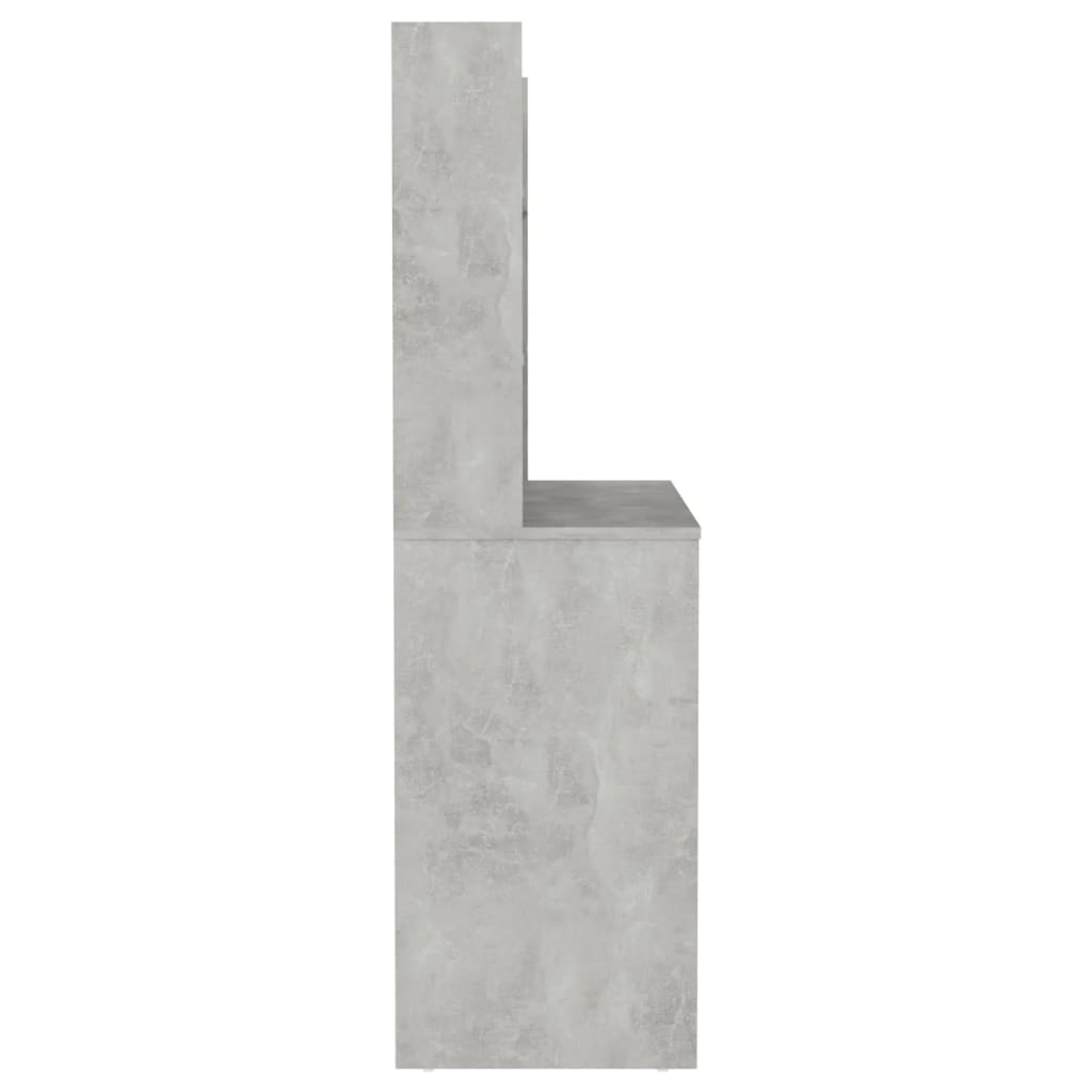 Toeletta con Luci LED 100x40x135 cm in MDF Grigio Cemento