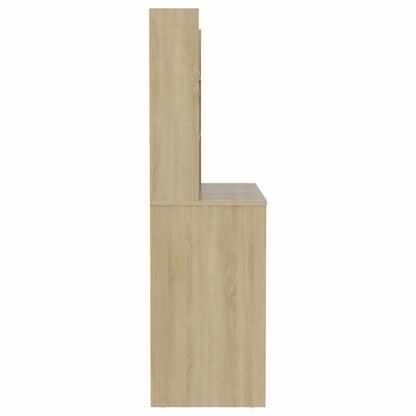Toeletta con Luci LED 100x40x135 cm in MDF Rovere