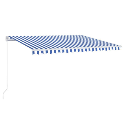 Tenda da Sole Retrattile Automatica 450x300 cm Blu e Bianca