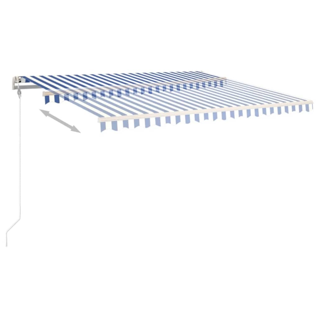 Tenda da Sole Retrattile Automatica 450x300 cm Blu e Bianca