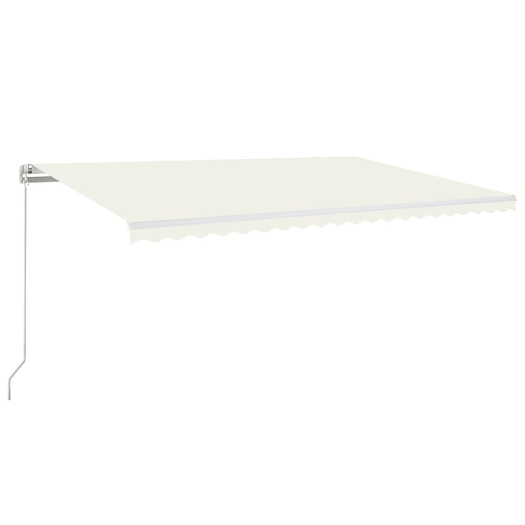 Tenda da Sole Retrattile Manuale con LED 500x300cm Crema