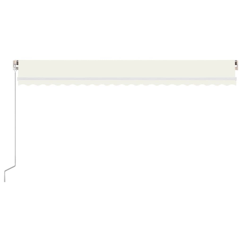 Tenda da Sole Retrattile Manuale con LED 500x300cm Crema