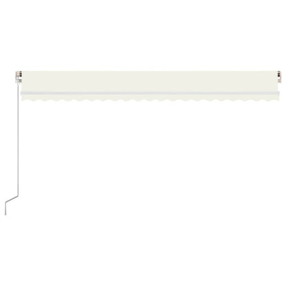 Tenda da Sole Retrattile Manuale con LED 500x300cm Crema