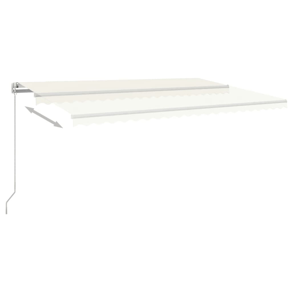 Tenda da Sole Retrattile Manuale con LED 500x300cm Crema