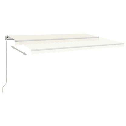 Tenda da Sole Retrattile Manuale con LED 500x300cm Crema