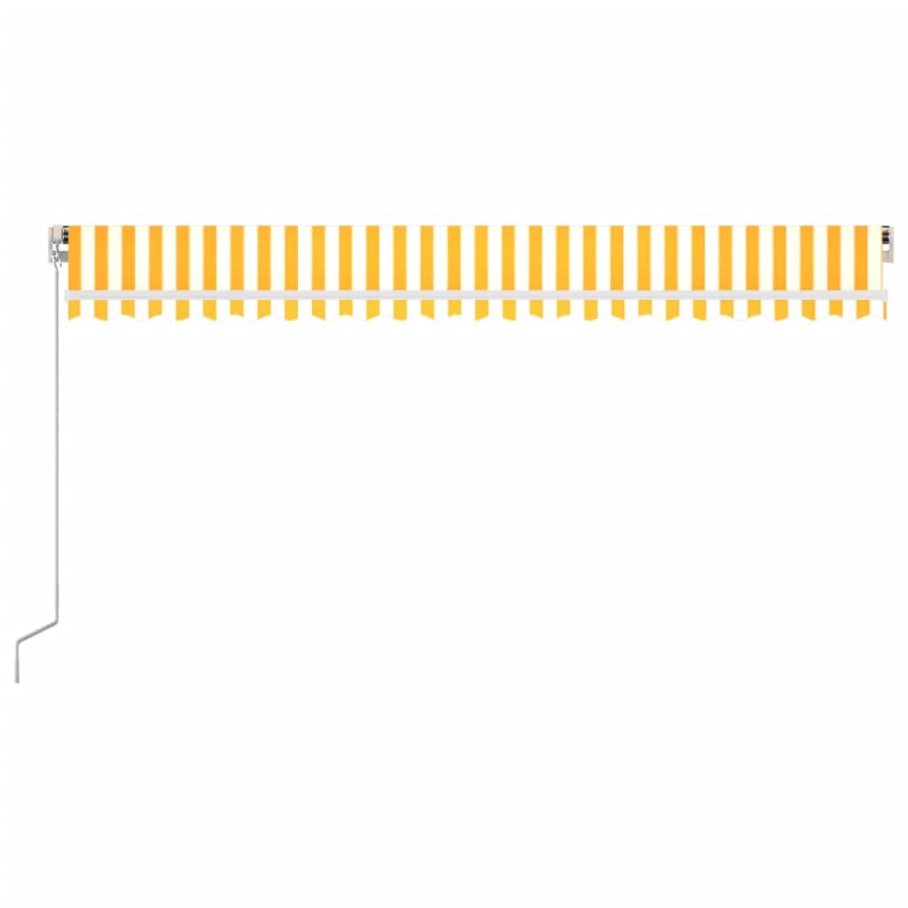 Tenda da Sole Manuale con LED 500x300cm Giallo e Bianco