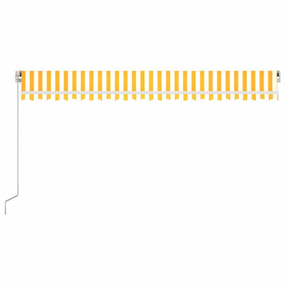 Tenda da Sole Manuale con LED 500x300cm Giallo e Bianco