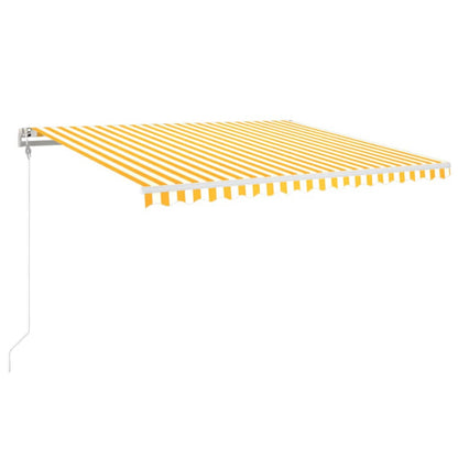 Tenda da Sole Retrattile Automatica 450x350 cm Gialla e Bianca