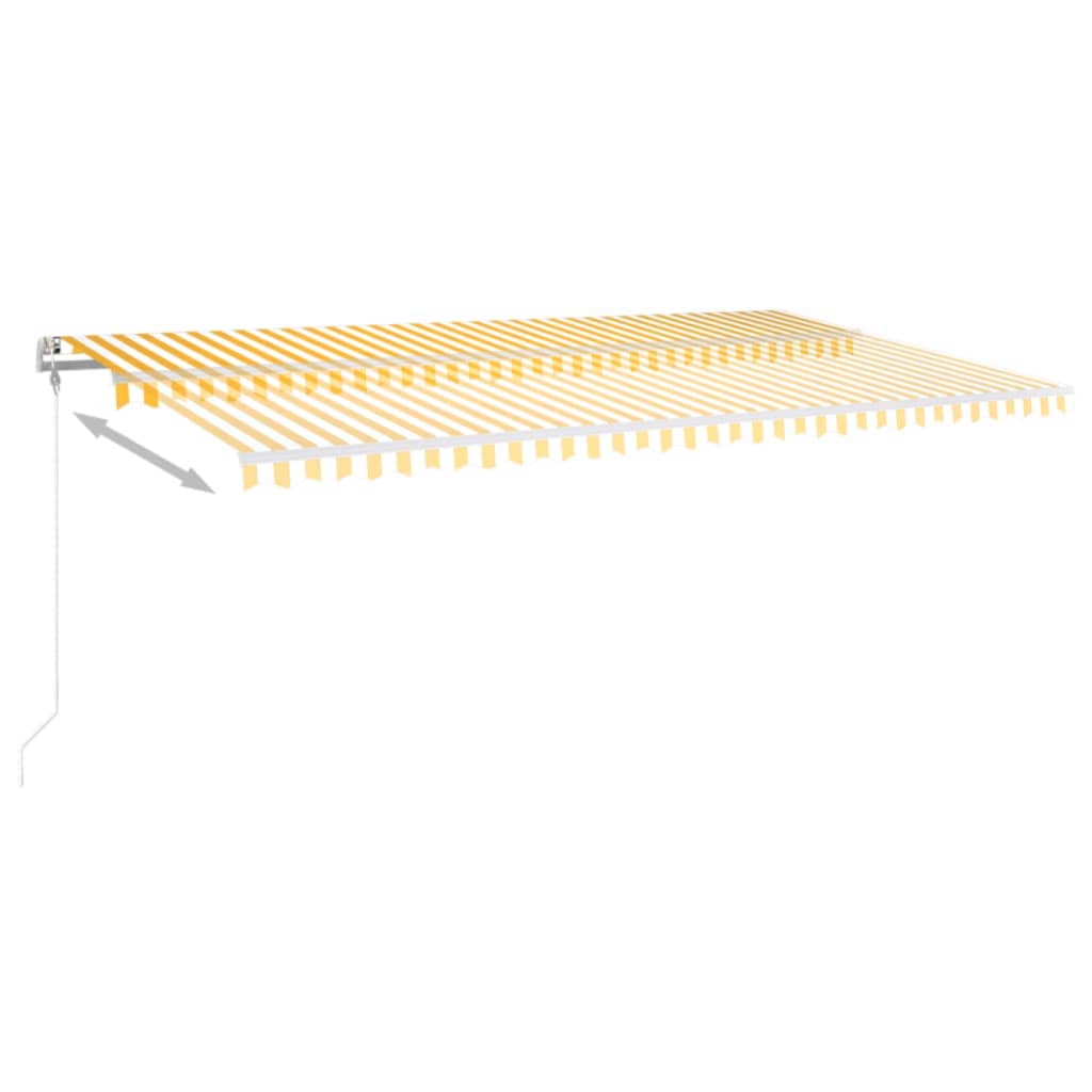 Tenda da Sole Retrattile Automatica 600x350 cm Gialla e Bianca