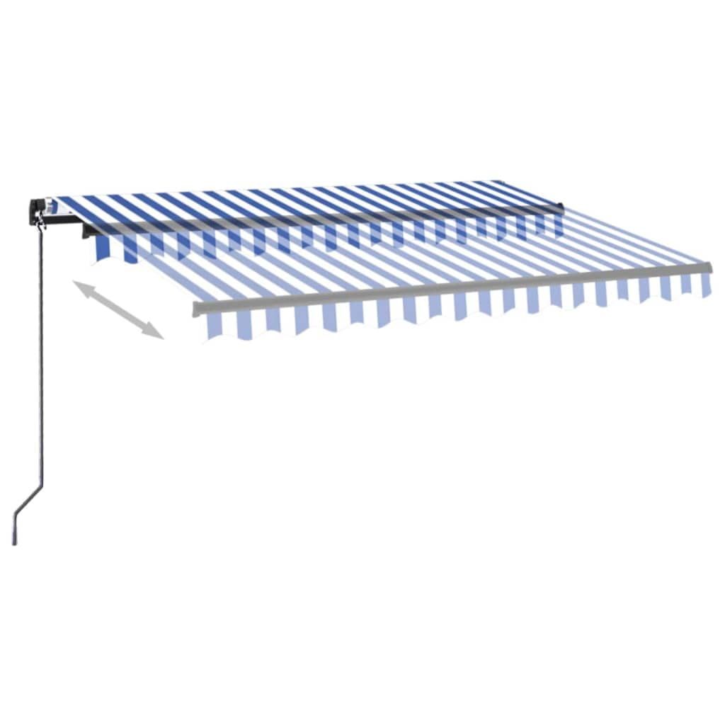 Tenda da Sole Retrattile Manuale 300x250cm Blu e Bianco