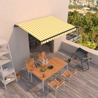 Tenda da Sole Retrattile Manuale 300x250 cm Gialla e Bianca
