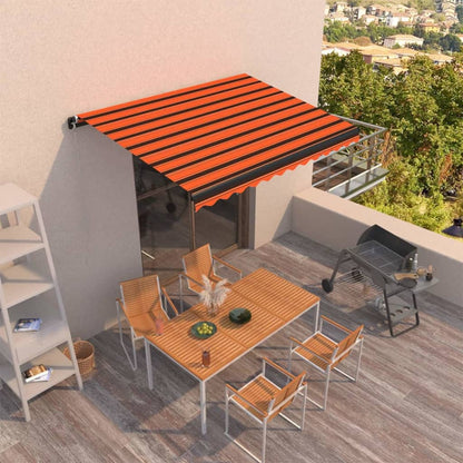 Tenda da Sole Manuale Retrattile 300x250 cm Arancione e Marrone