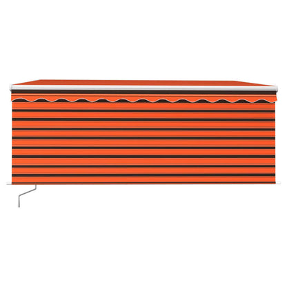 Tenda Retrattile Manuale con Parasole 3x2,5m Arancione Marrone