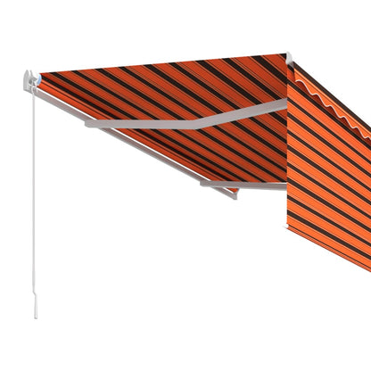 Tenda Retrattile Manuale con Parasole 3x2,5m Arancione Marrone