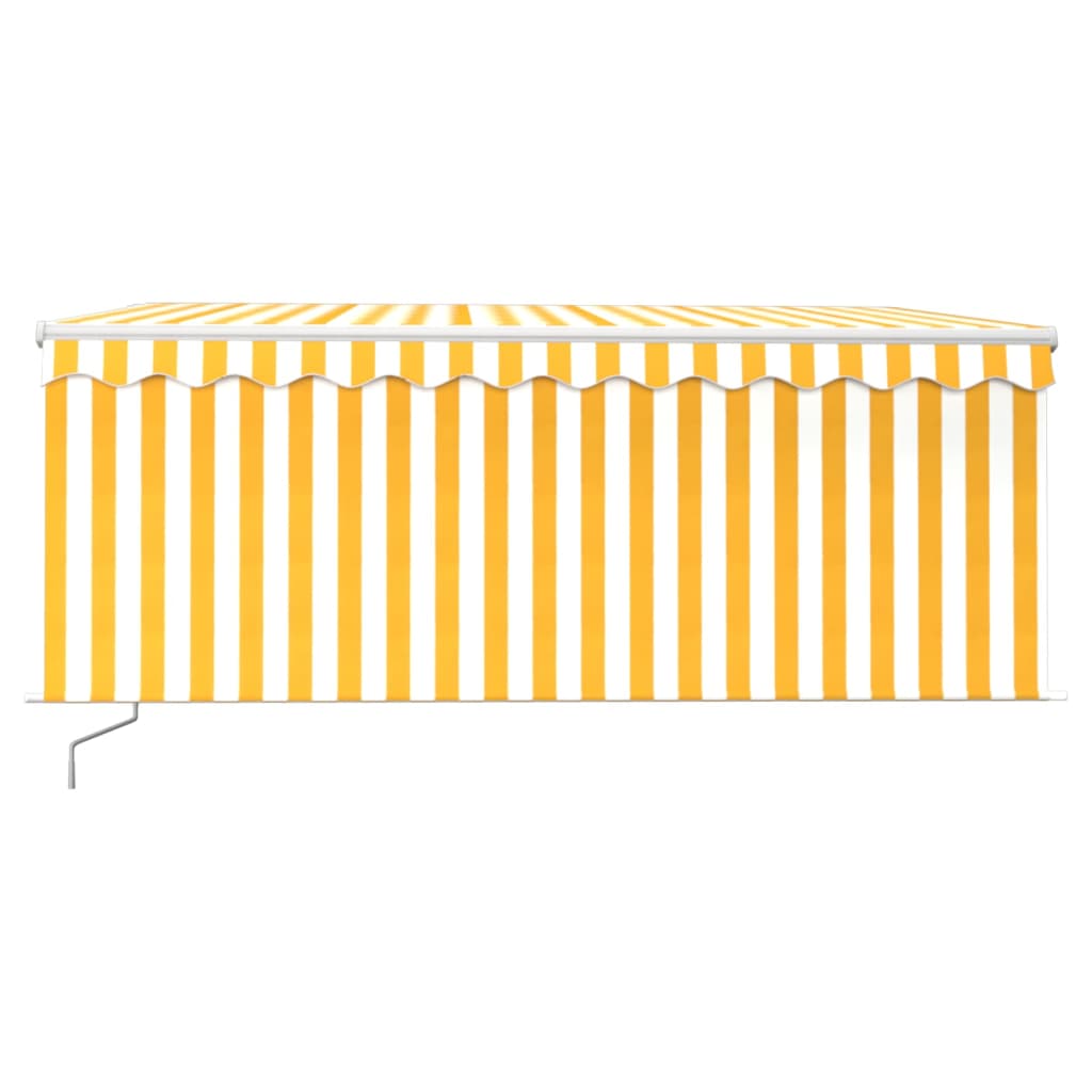 Tenda Sole Retrattile Manuale Parasole LED 3x2,5m Gialla Bianca