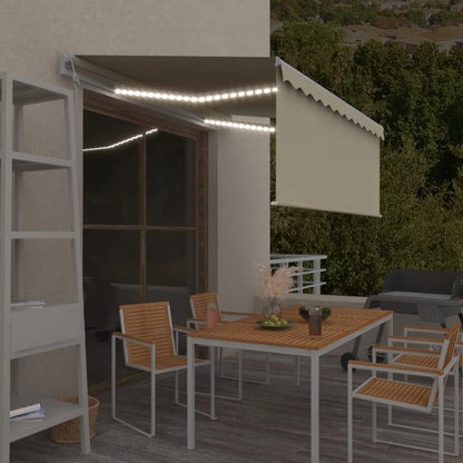Tenda Automatica con Parasole LED e Sensore Vento 3x2,5m Crema