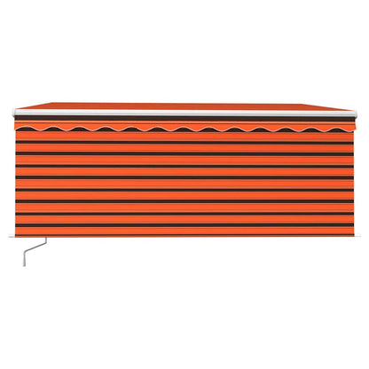 Tenda Retrattile Manuale Parasole 3,5x2,5m Arancione e Marrone
