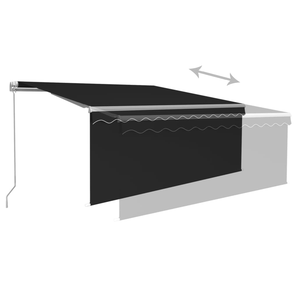 Tenda da Sole Retrattile Manuale con LED 3,5x2,5 m Antracite