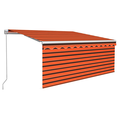 Tenda da Sole Retrattile Manuale LED 3,5x2,5m Arancione Marrone