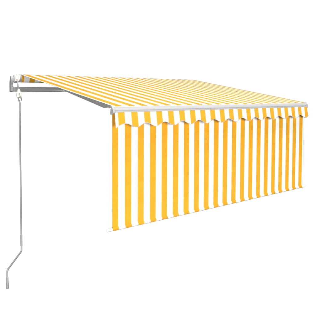 Tenda Retrattile Automatica con Parasole 3,5x2,5m Gialla Bianca