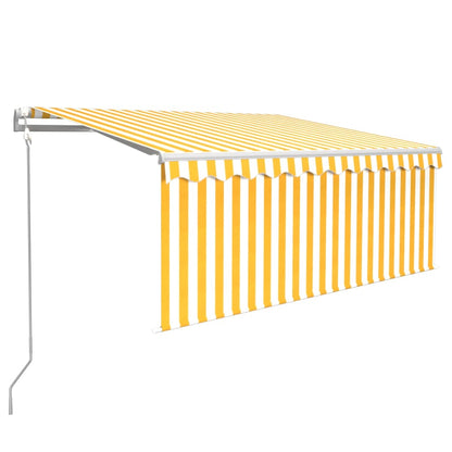 Tenda Retrattile Automatica con Parasole 3,5x2,5m Gialla Bianca