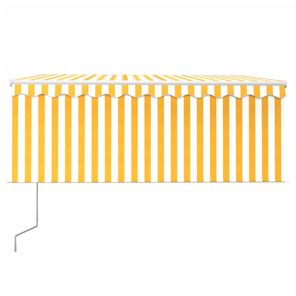 Tenda Retrattile Automatica con Parasole 3,5x2,5m Gialla Bianca