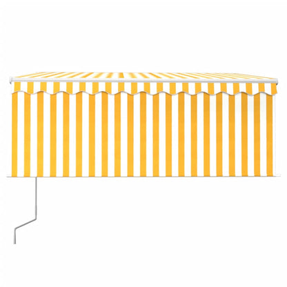 Tenda Retrattile Automatica con Parasole 3,5x2,5m Gialla Bianca