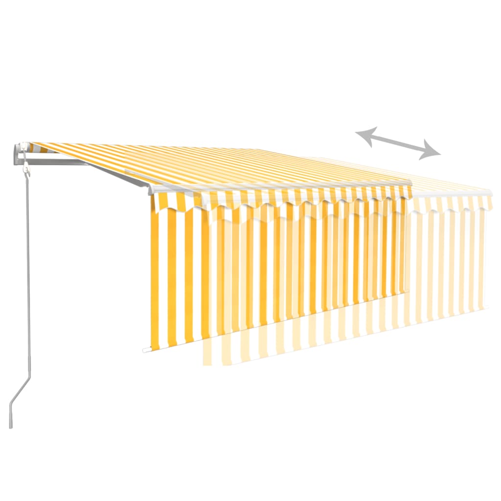 Tenda Retrattile Automatica con Parasole 3,5x2,5m Gialla Bianca