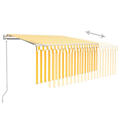 Tenda Retrattile Automatica con Parasole 3,5x2,5m Gialla Bianca