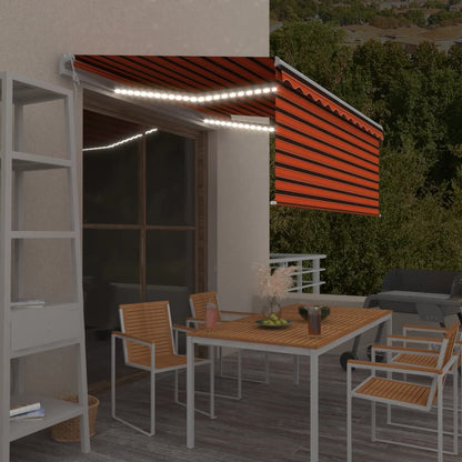 Tenda Automatica con Sensore Vento 3,5x2,5m Arancione e Marrone