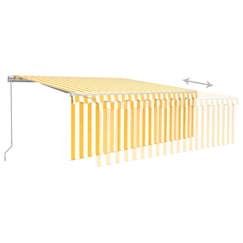 Tenda Sole Retrattile Manuale con Parasole 4x3m Gialla Bianca
