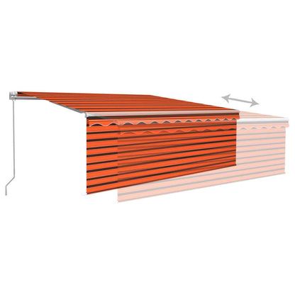 Tenda Sole Retrattile Manuale con Parasole 4x3m Arancio Marrone