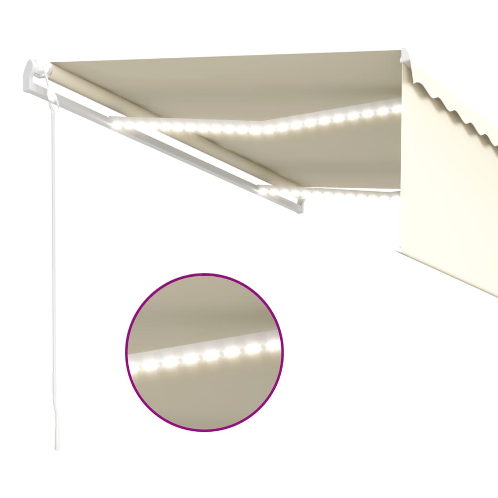 Tenda Automatica con Parasole LED e Sensore Vento 4x3 m Crema