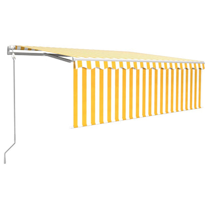 Tenda Automatica con Sensore Vento LED 4x3 m Gialla/Bianca