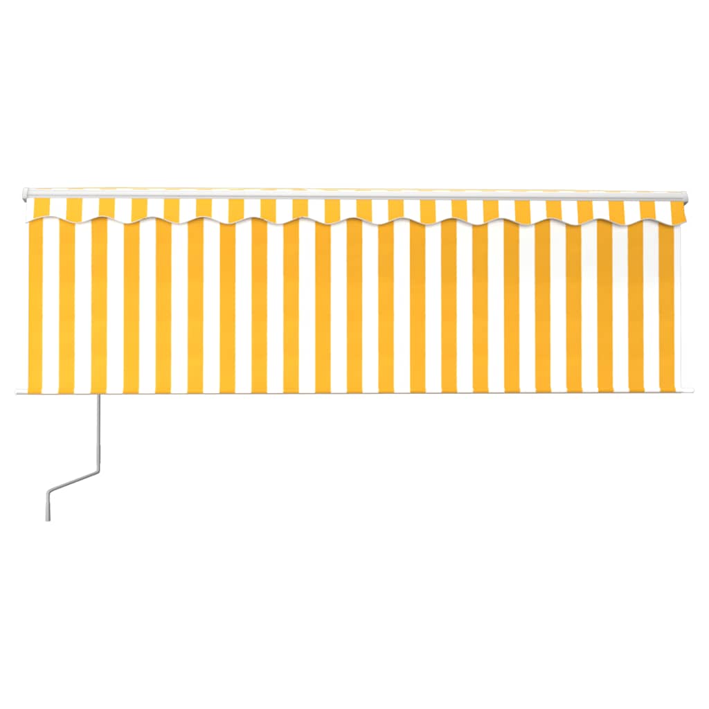 Tenda Automatica con Sensore Vento LED 4x3 m Gialla/Bianca
