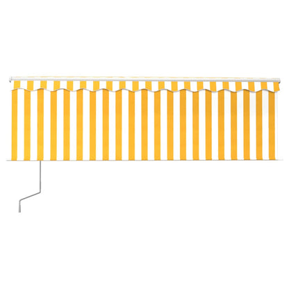 Tenda Automatica con Sensore Vento LED 4x3 m Gialla/Bianca