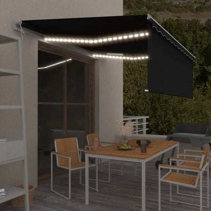Tenda Automatica Parasole Sensore Vento e LED 4x3m Antracite