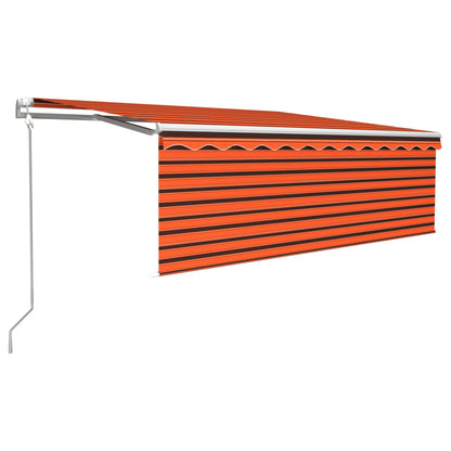 Tenda da Sole Retrattile Automatica 4,5x3m Arancione e Marrone