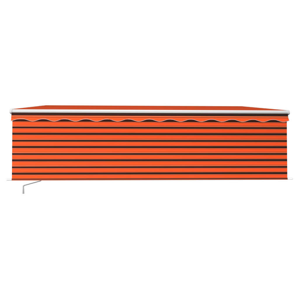 Tenda Sole Retrattile Manuale Parasole 5x3m Arancione Marrone