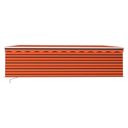 Tenda Sole Retrattile Manuale Parasole 5x3m Arancione Marrone