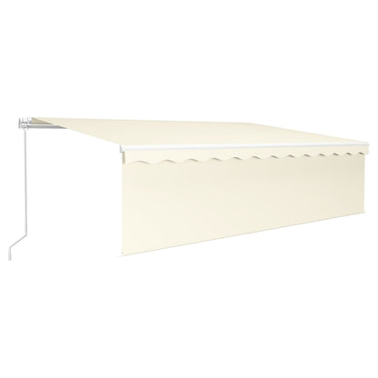 Tenda Sole Retrattile Manuale Parasole LED 5x3 m Crema