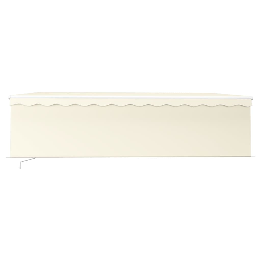 Tenda Sole Retrattile Manuale Parasole LED 5x3 m Crema