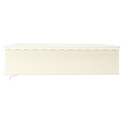 Tenda Sole Retrattile Manuale Parasole LED 5x3 m Crema
