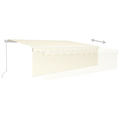 Tenda Sole Retrattile Manuale Parasole LED 5x3 m Crema