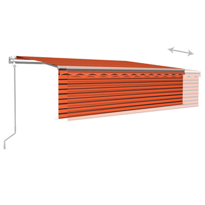 Tenda Sole Retrattile Automatica Parasole 5x3m Arancio Marrone