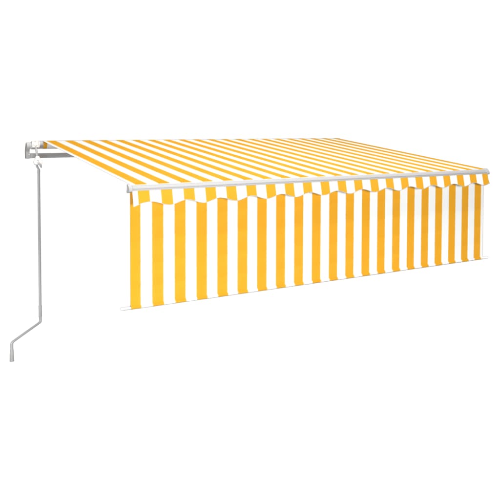 Tenda Automatica con Sensore Vento LED 6x3 m Gialla/Bianca