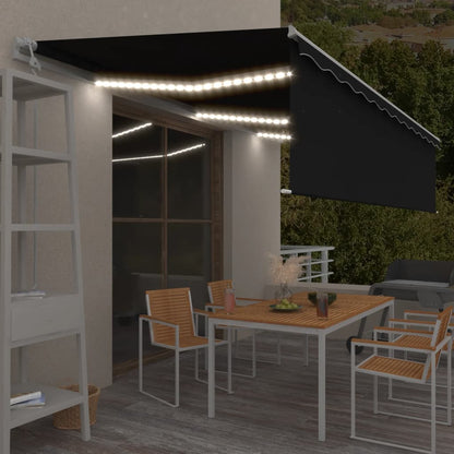 Tenda Automatica con Parasole Sensore Vento e LED 6x3 Antracite